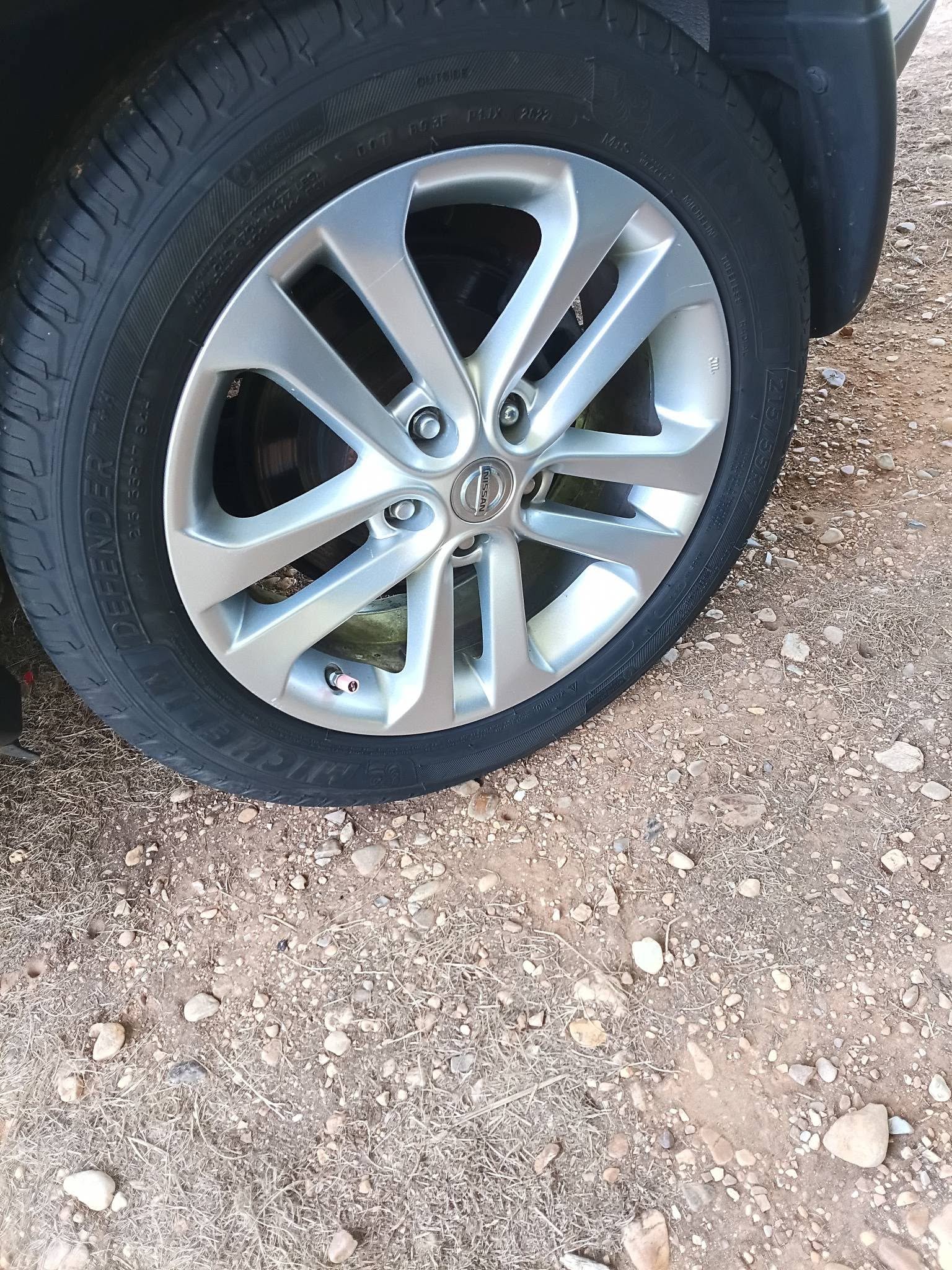 Clean silver alloy wheel