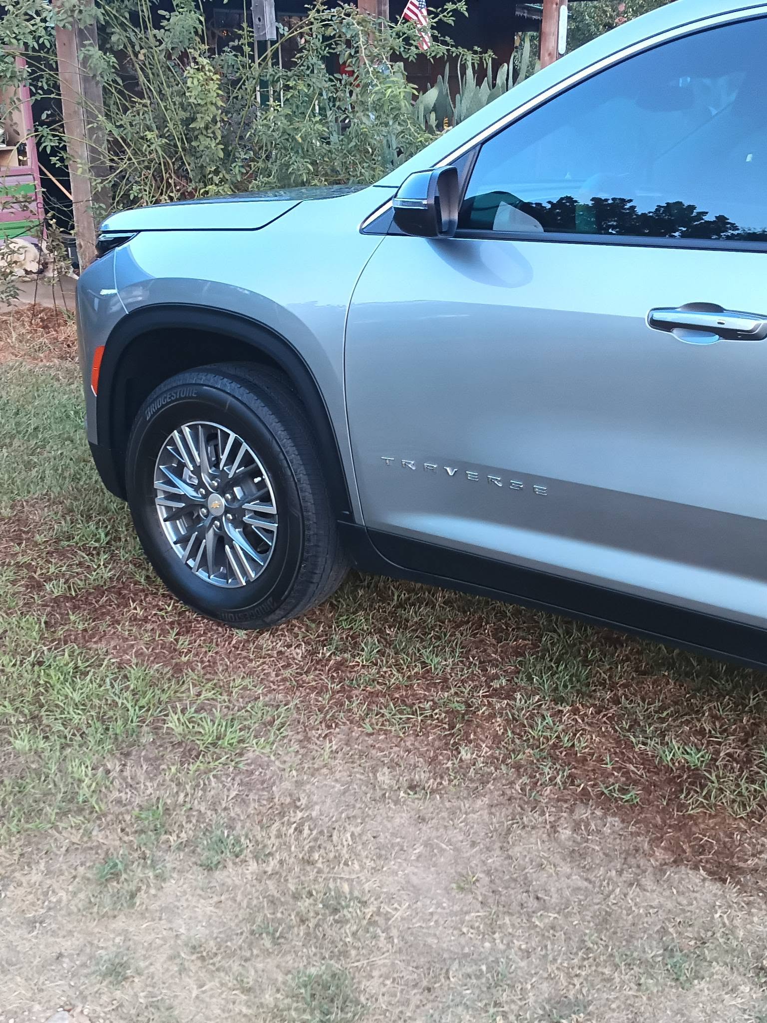 Detailed silver Chevrolet SUV viewed from the side