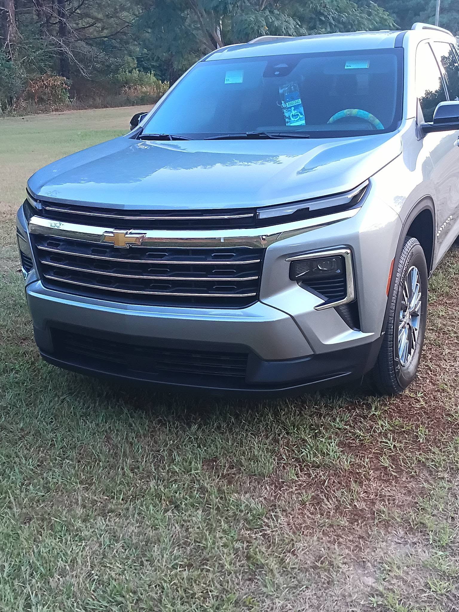 Freshly detailed silver Chevrolet SUV